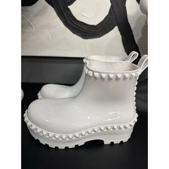 carmen Sol Shoes - Carmen Sol Graziano Jelly Rain Boots Women's 36 US 6 White Studded BNWOT Vegan